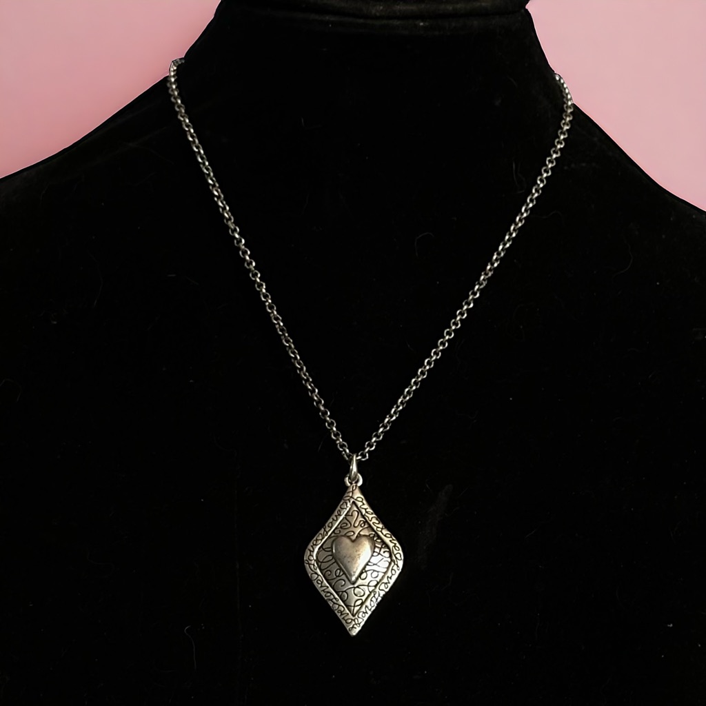 Hallmark Silver Tone Reversible HeartCross Pendant Necklace